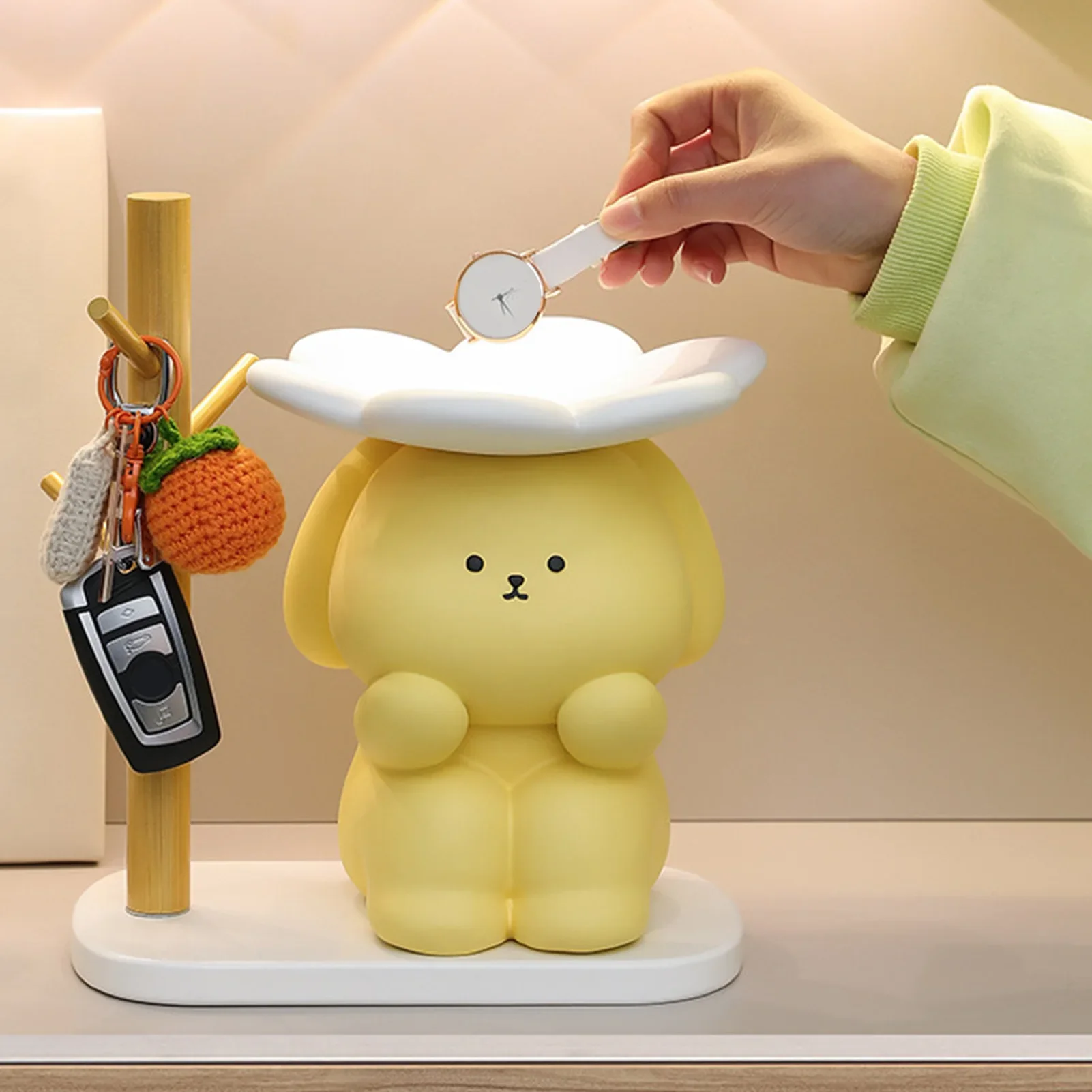 

Поднос для хранения в форме кролика из смолы, простое современное украшение в виде кролика для настольного прихожей