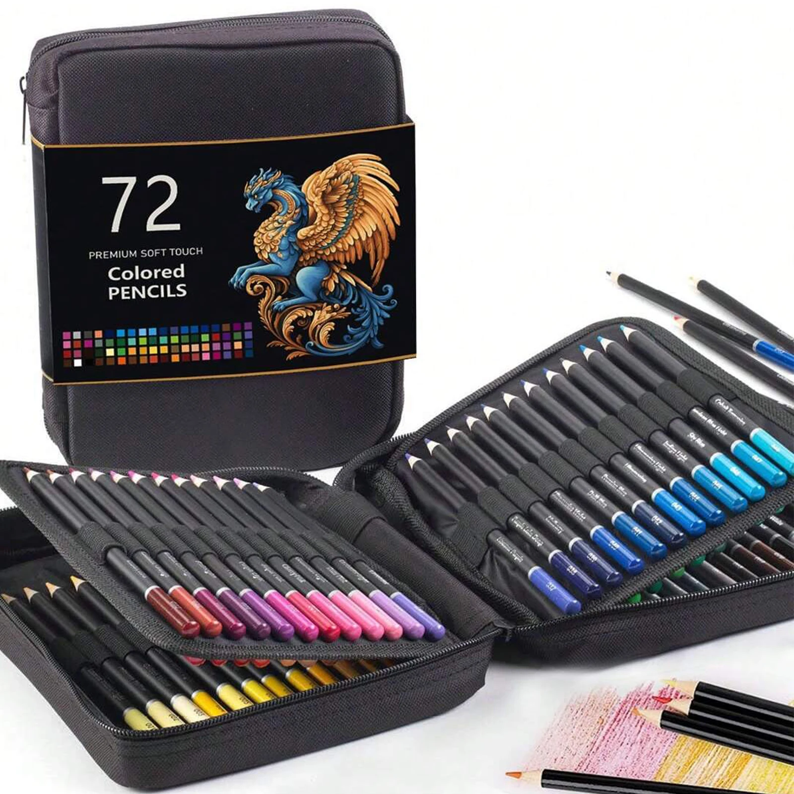 مجموعة أقلام رصاص ملونة مكونة من 72 لونًا للكبار كتب تلوين، أقلام تلوين احترافية للفنانين النابضة بالحياة لرسم الرسم