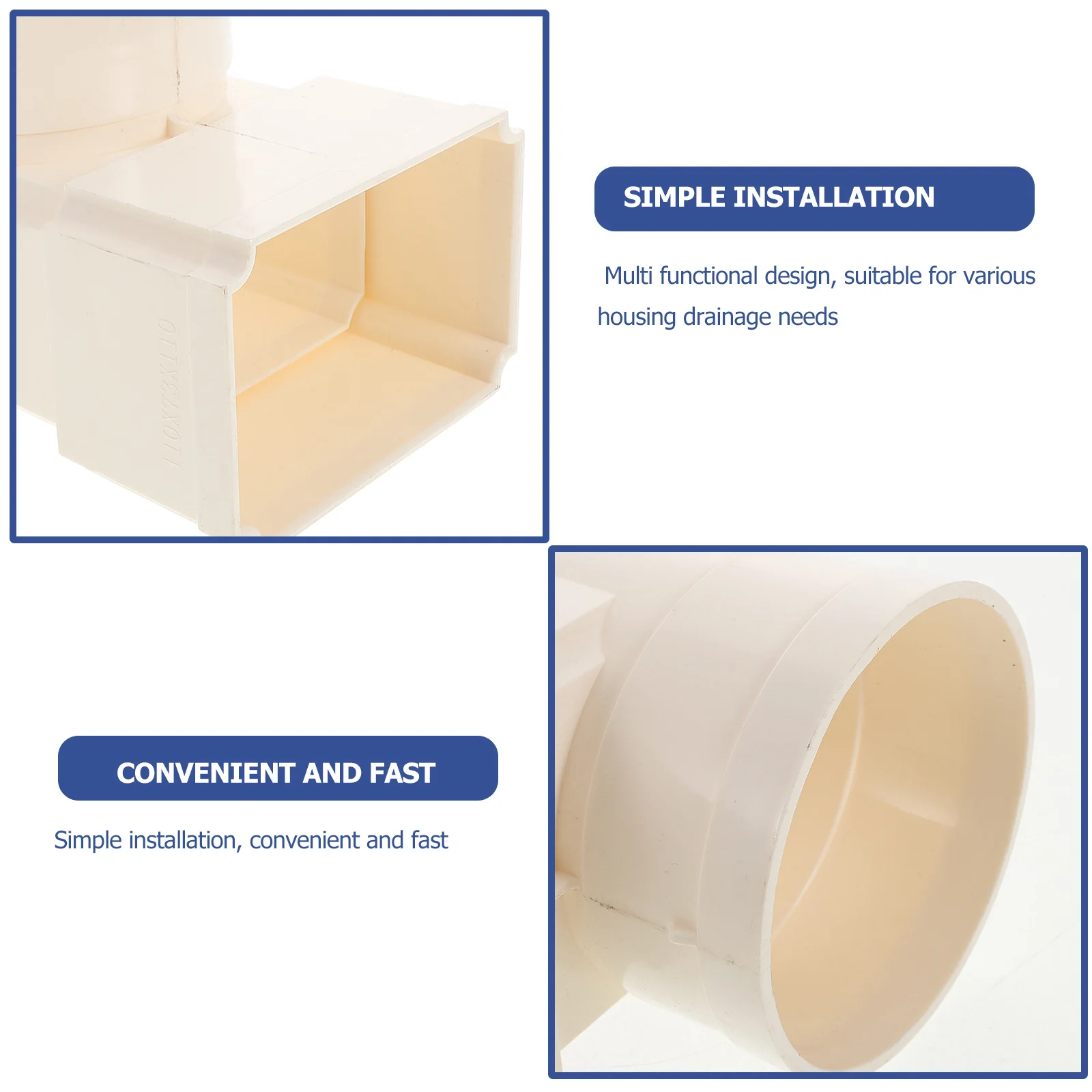 Квадратный дождевой желоб, водосточная труба, прочный вентиляционный коленчатый соединитель из ПВХ для виллы, система сбора дождевой воды, сушилка, вентиляционный шланг