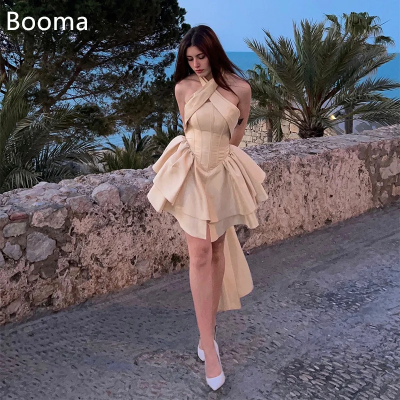 

Booma A-Line Elegant Mini Evening Dresses Pleat Sleeveless Prom Gowns 2025 Evening Party Gowns Simple Customized