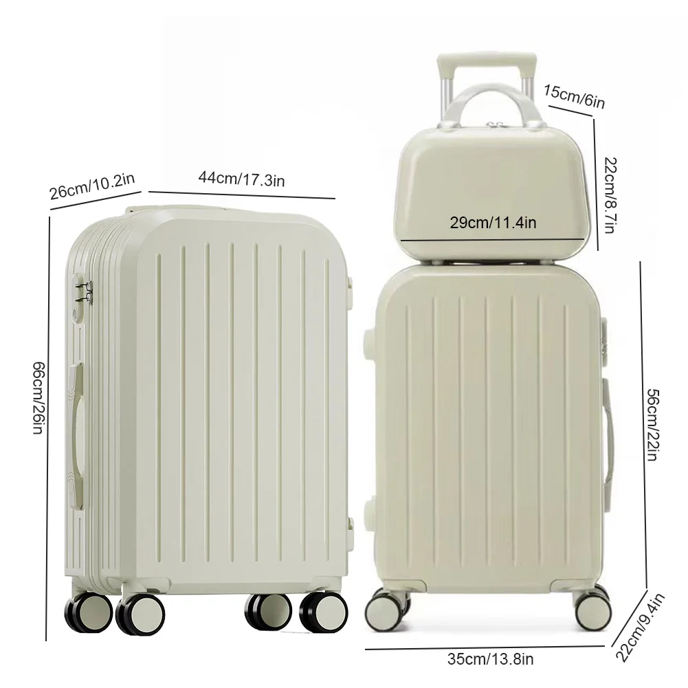 Valises à coque rigide de 12 pouces, 20 pouces, 24 pouces, avec roulettes, ensemble de bagages roulants, valise de voyage à serrure approuvée par TSA sur roulettes