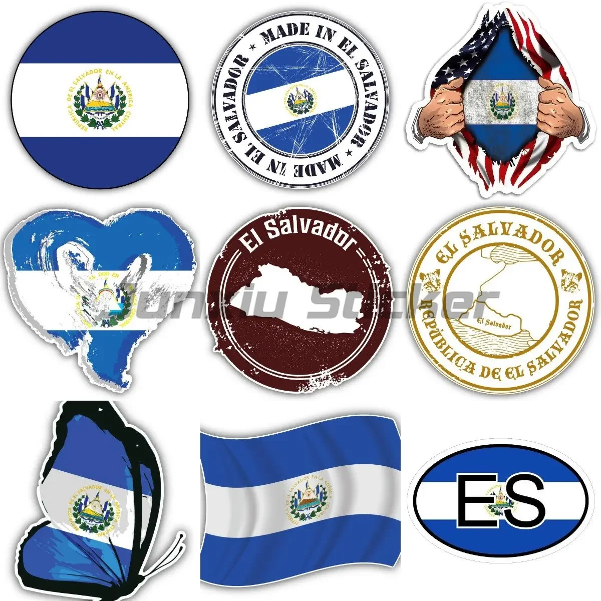 

EL Salvador Flag Car Stickers Truck Decals Motorcycle Sticker Helmet Wall Stickers Rooms Stickers Creative Motorcycle Decals