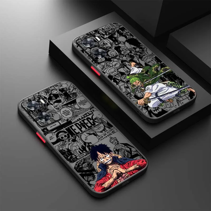 

Anime Luxury Ones Piece For OPPO Find X3 X5 Lite Pro A98 A94 A93 A78 A79 A76 A58 A57 5G Frosted Translucent Phone Case