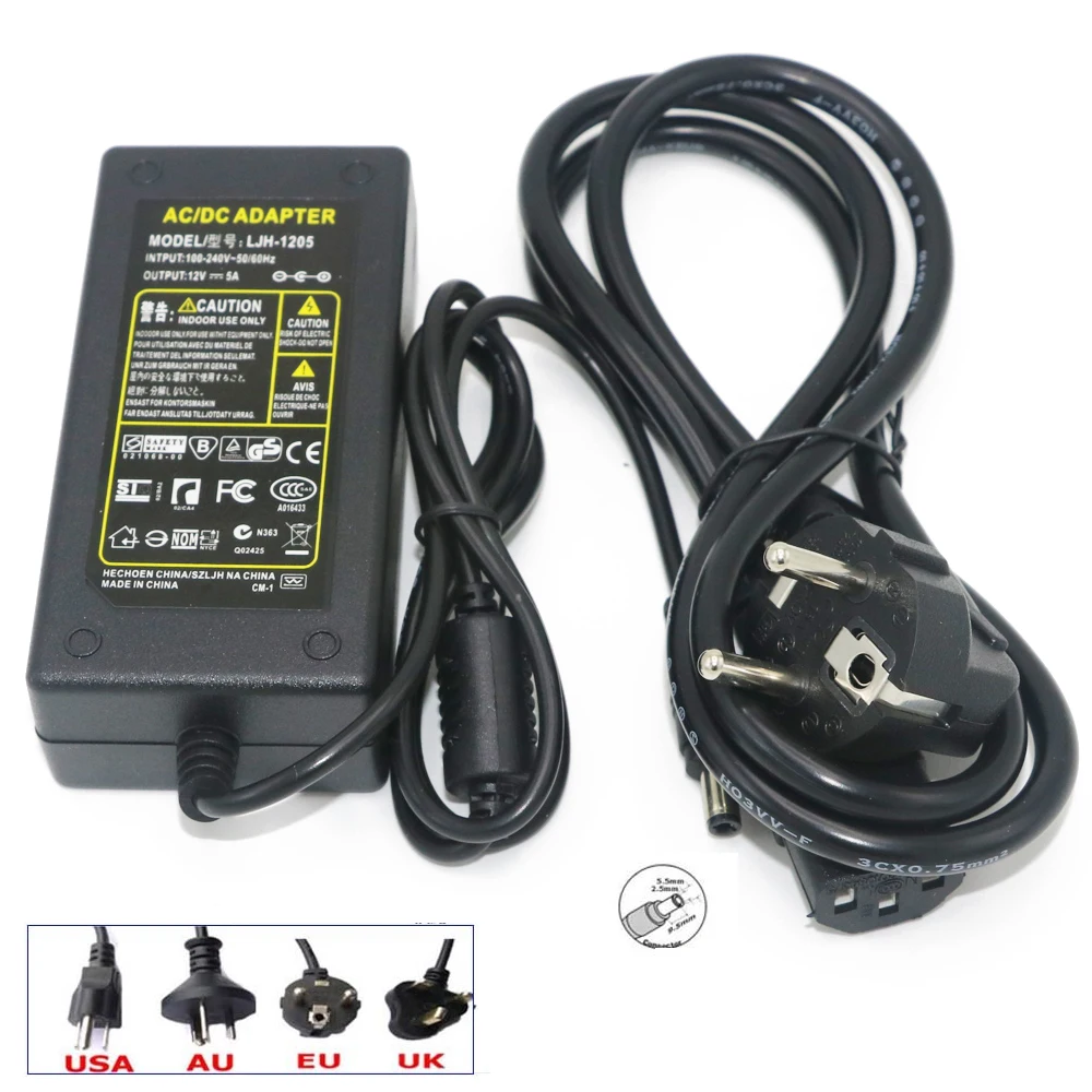 AC Converter Adapter DC 12V 5A For Imax B5 B6 Balancer Charger AC Power Adapter Supply Easy Plug