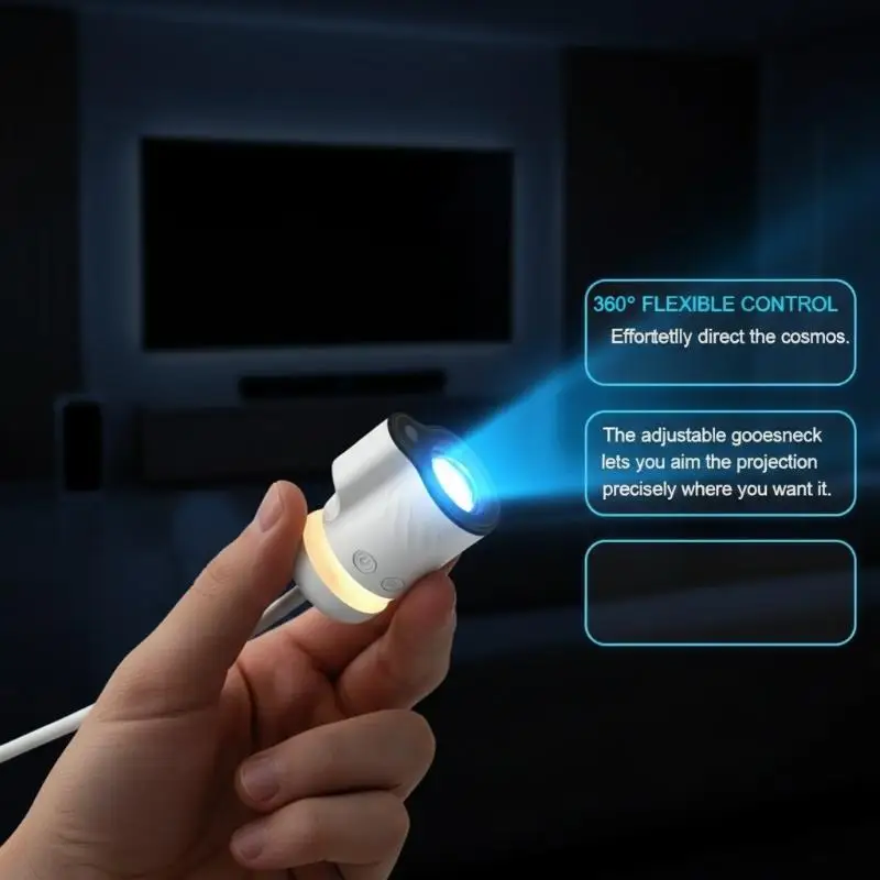 Starry Sky Projector With Flexible Neck Remote Control, USB‑Powered Night Light For Bedroom Home Theater Decoration