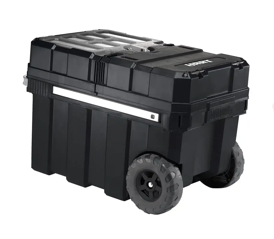 24in Rolling Tool Box, Portable Black Resin Toolbox