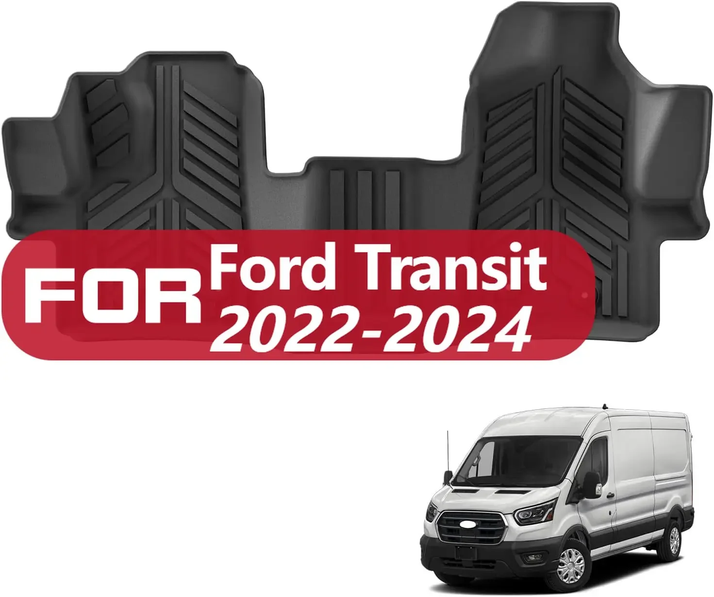 

Floor Mats For Ford Transit 2022-2024 (All Models W/Vinyl Floors) All Weather Floor Liners TPE Car Accessories Interior