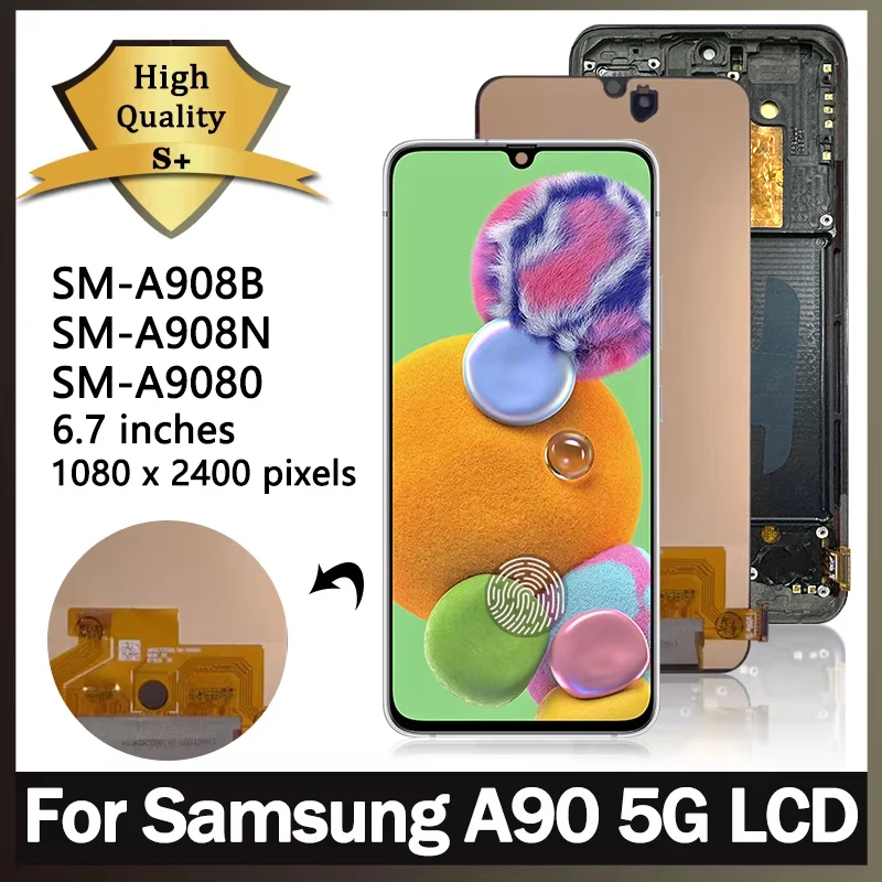 SM-A908B SM-A908N SM-A9080 Premium Lcd For Samsung A90 5G Display Touch Screen Digitizer Panel Assembly With Frame