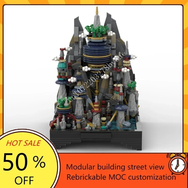 

832PCS Micro Hidden Cloud Village Modular MOC Creative Street View Model, Custom Puzzle Architecture DIY Assembly Model Toy Gift