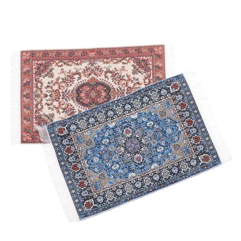 1:12 Scale Turkish Style Playing House Miniature Weaving Rug Floor Coverings Dollhouse Carpet  Accessories