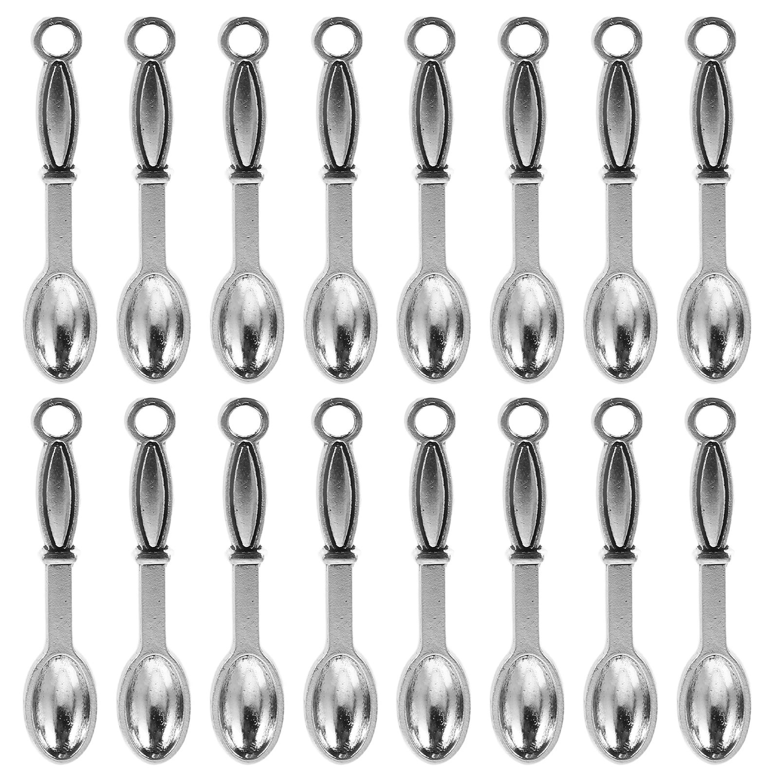 

100 Pcs Simulated Tableware Accessories DIY Bracelet Charms Decor Decorate Alloy Pendant for Bracelets Keychain Spoons