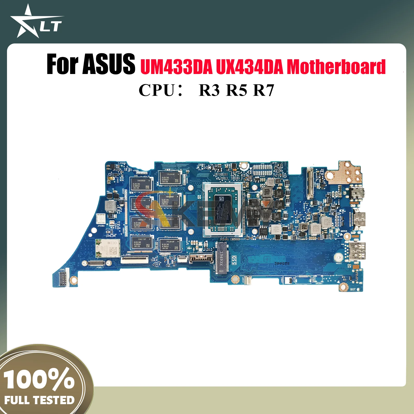 

UX434DA Материнская плата для ноутбука ASUS ZenBook UX434D UX434DA UM433DA Материнская плата для ноутбука с процессором R3 R5 R7 100% тестирование ОК быстрая доставка