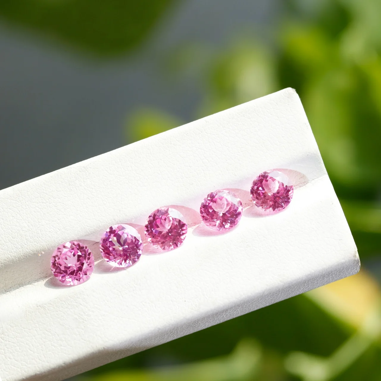 

Round Shape Flame Melted Synthetic Cultivate Pink Sapphire For Making Selectable AGL Certificate Beads For Jewelry Making Custom