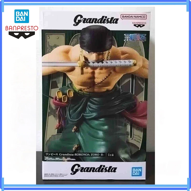 Figura de Roronoa Zoro de One Piece Grandista de Bandai, Original de Banpresto, en Caja, Modelo de Anime, Juguete Coleccionable, Regalo
