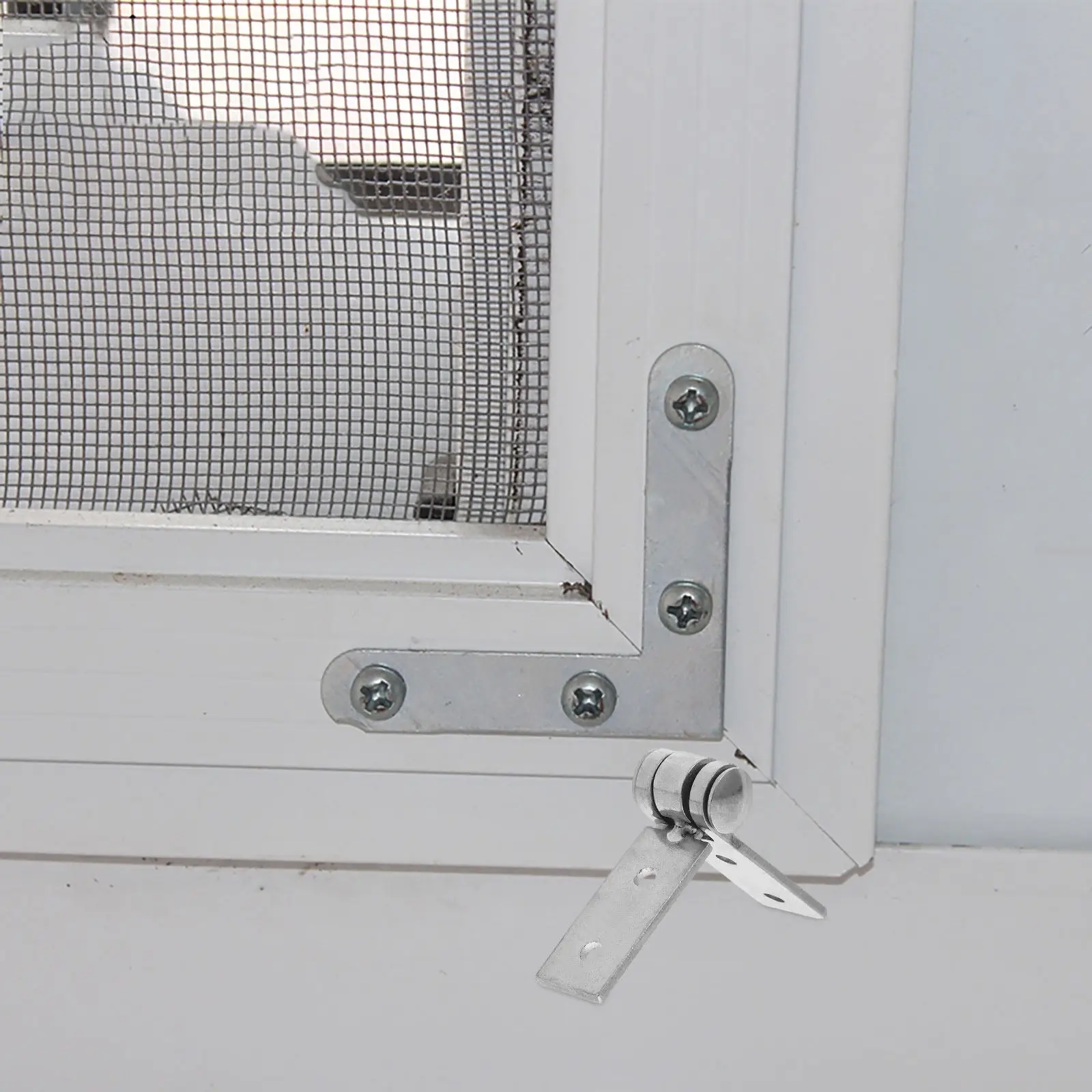 1Set Four-Hole Stainless Steel Folding Hinge for Frameless Glass Windows Smooth Pivot Operation Window Replacement Hardware