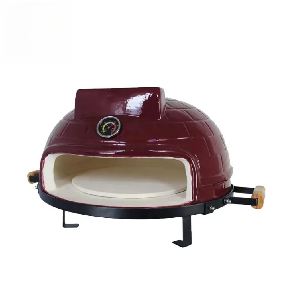 Italian wood fired clay pizza oven, second-hand brick, outdoor wood fired mini barbecue grill with cover