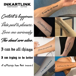 Inspirational English temporary tattoo sticker, waterproof magic tattoo, lasts to 15 days fake tattoo, semi permanent tattoo