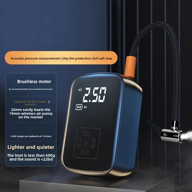 Portable Tire Inflator, Digital Car Air Compressor with LED Display, 150PSI High Pressure Air Pump for Car Motorcycle Bike