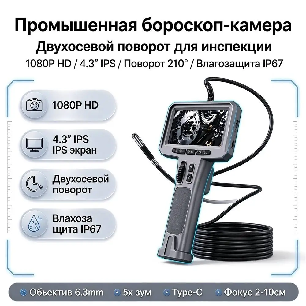 2Mp Industrial Endoscope 4.3