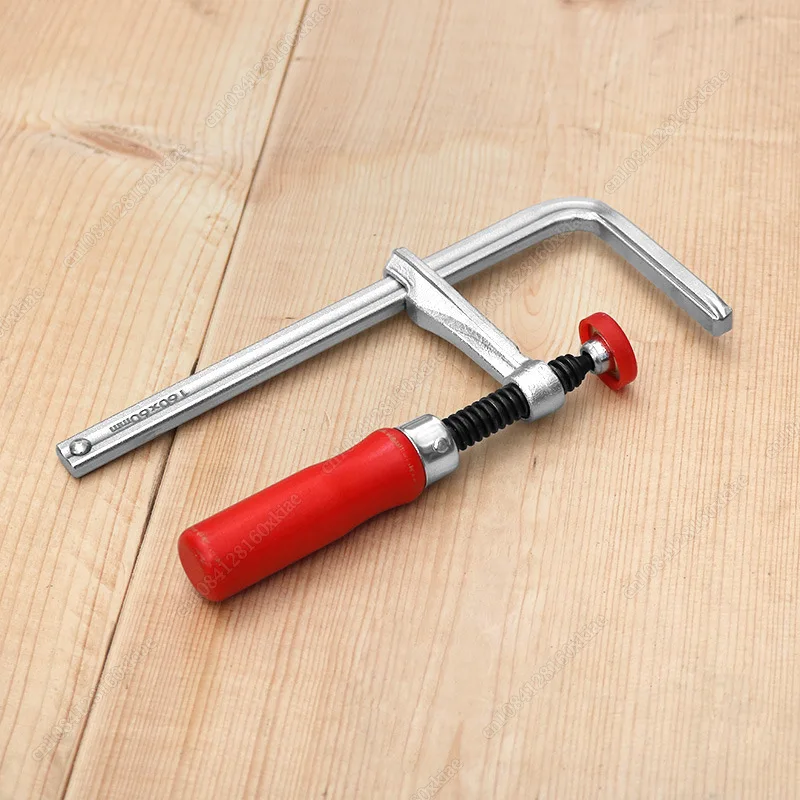 New F Clamp 120/160/200/300mm Wood Handle Guide Rail Clamps with Screw Action Arm for Woodworking MFT Table and Cutting Track image 3