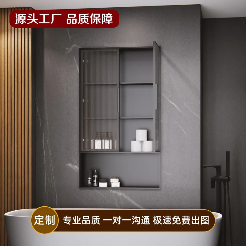 

Toilet Niche Bathroom Locker Recessed Glass with Door Steel Cabinet Custom Stainless Steel Storage Shelf