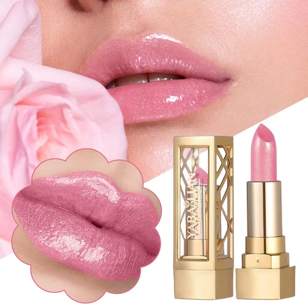 6 Color Gold Tube Lipstick Matte Glitter Lipstick Shiny Red Brown Shimmery Pearl Sparkling Red Lip Gloss Makeup 2025NEW