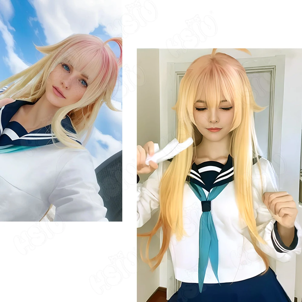 Koshi Torako Cosplay Wig HSIU Orange gradient yellow long hair Synthetic Wig+Wig cap Anime My Deer Friend Nokotan cosplay Wig