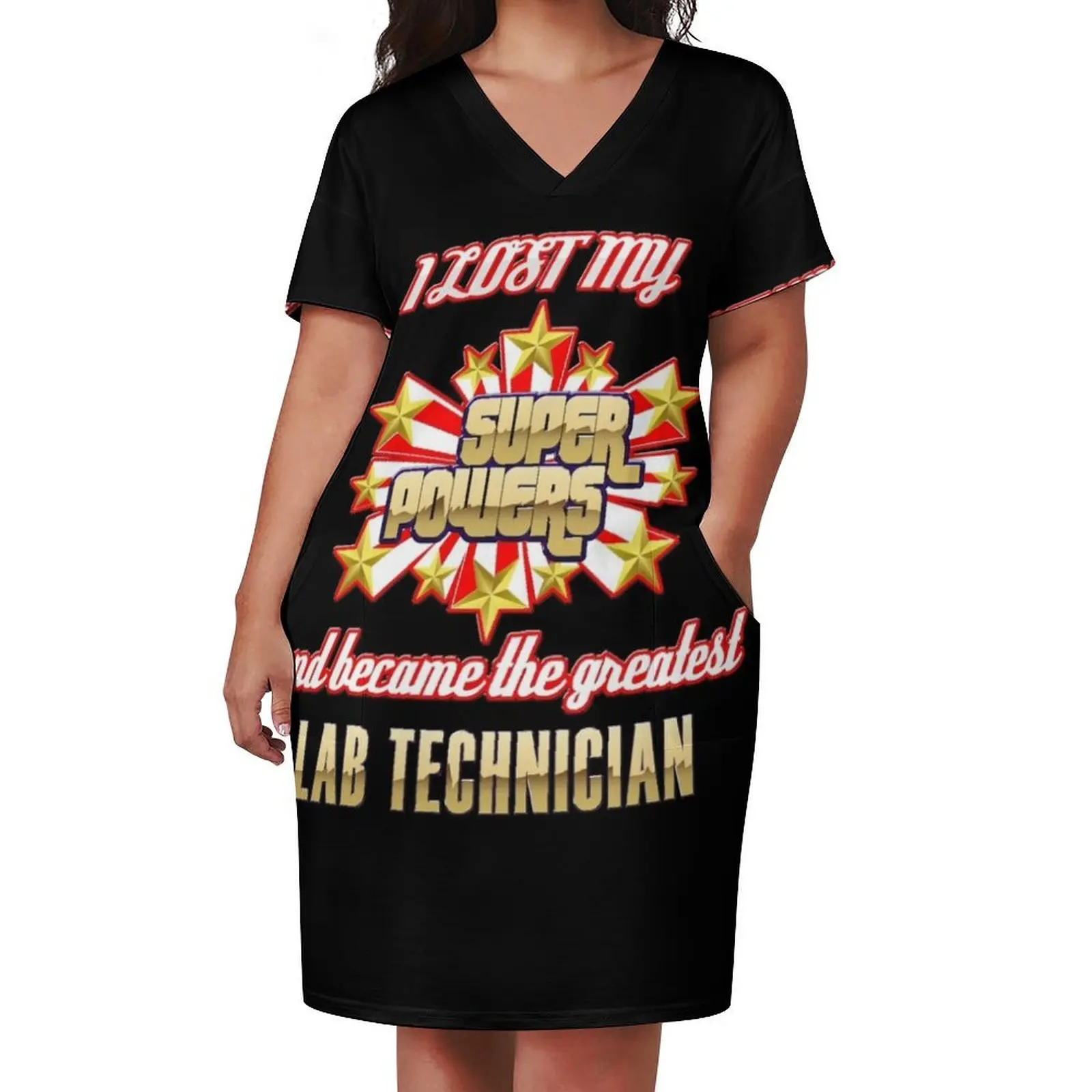 I lost my super powers and became the greatest lab technician Loose Pocket Dress Woman fashion cute dress