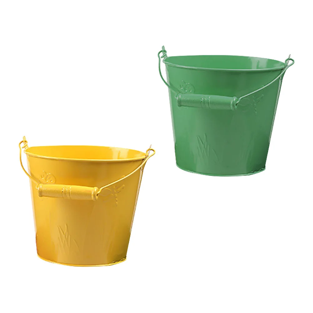 6 Pcs Galvanized Beach Child Children’s Toys Interactive Sand Tools Fishing Bucket