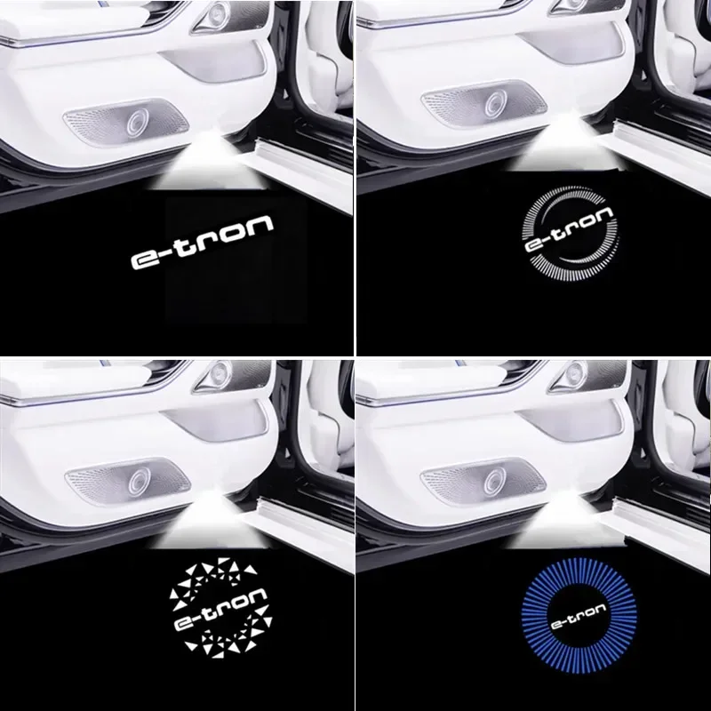 2PCS Car Door LED Logo Projector puddle lights HD Welcome Light 3D Laser Ghost Shadow Light for Audi E-tron 2019-2022