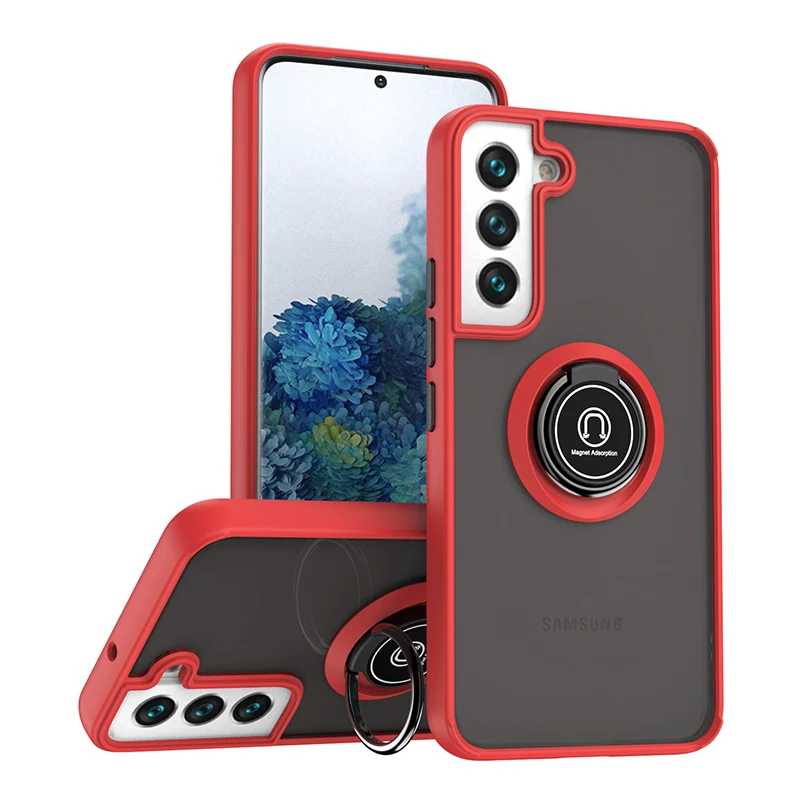 Shockproof Phone Case For Samsung Galaxy S8 S9 S10 Note 8 9 10 23 PLUS LITE ULTRA S10E Fashion Matte Magnetic Ring Stand Cover