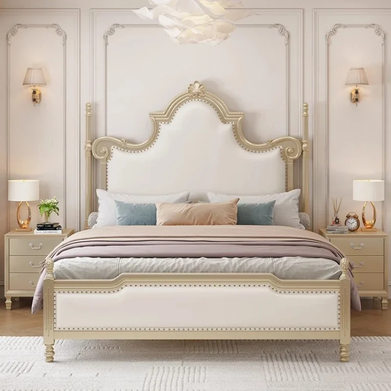 

Light Luxury High Quality Beds Minimalist Design Cheap Nordic Double Beds New Chinese Princess Wood Cama Casal Home Furniture