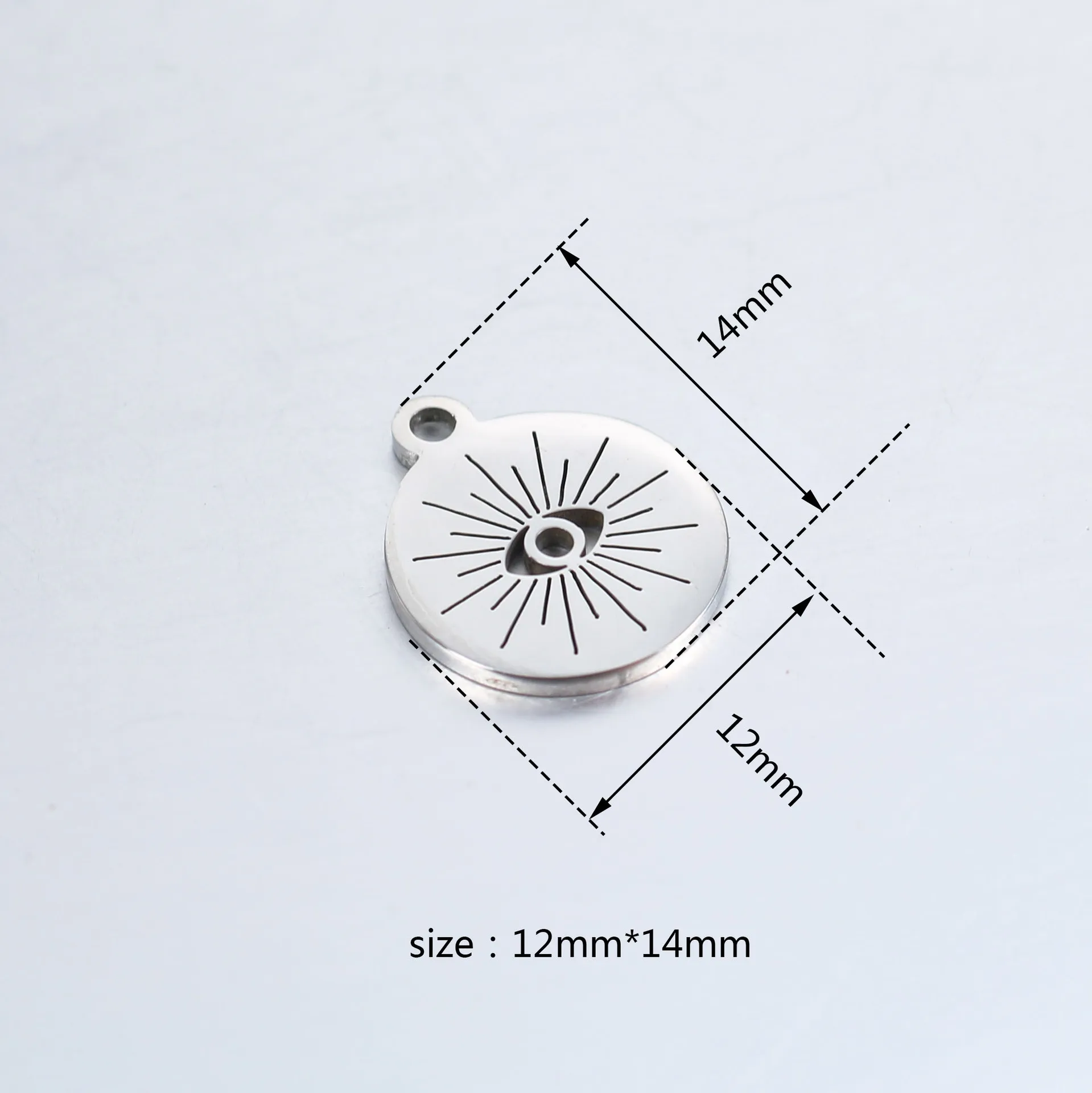 5pcs/Lot Stainless Steel Mirror Circular Hollowed Devil Eye Pendants Charms For DIY Necklace Bracelets Jewelry Findings Making