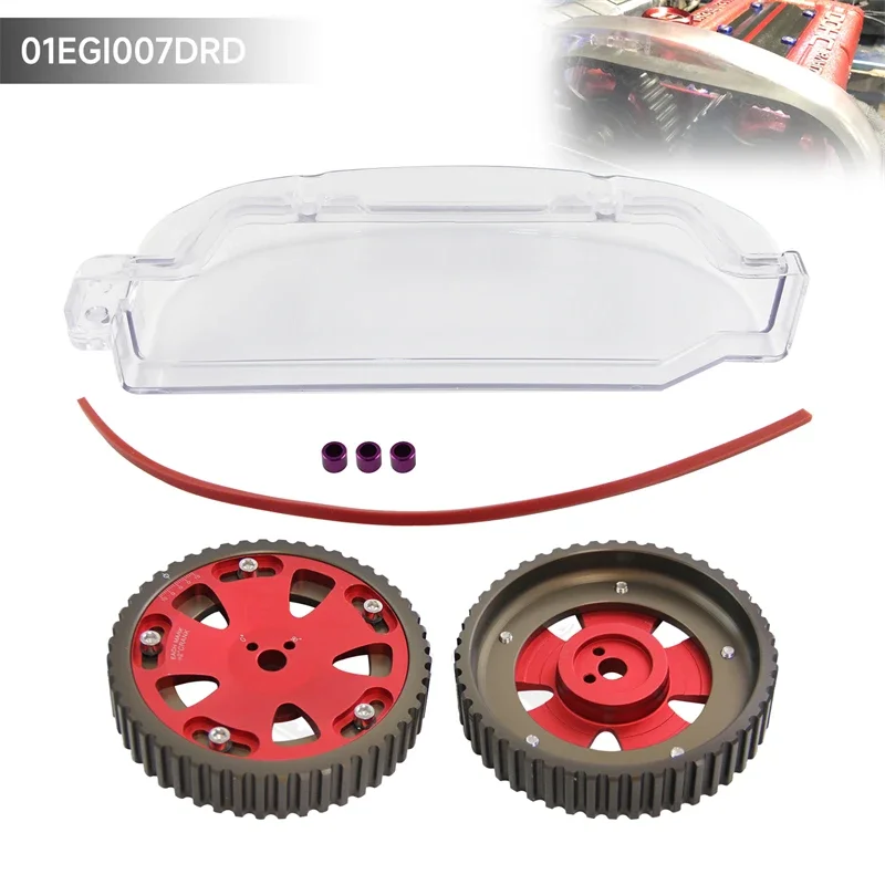 

Cam Cover + Cam Gear Pulleys Fit for Mitsubishi Eclipse 89-99 Galant VR-4 87-92 Lancer Evolution I II III 4G63/4G63T DOHC 2.0L