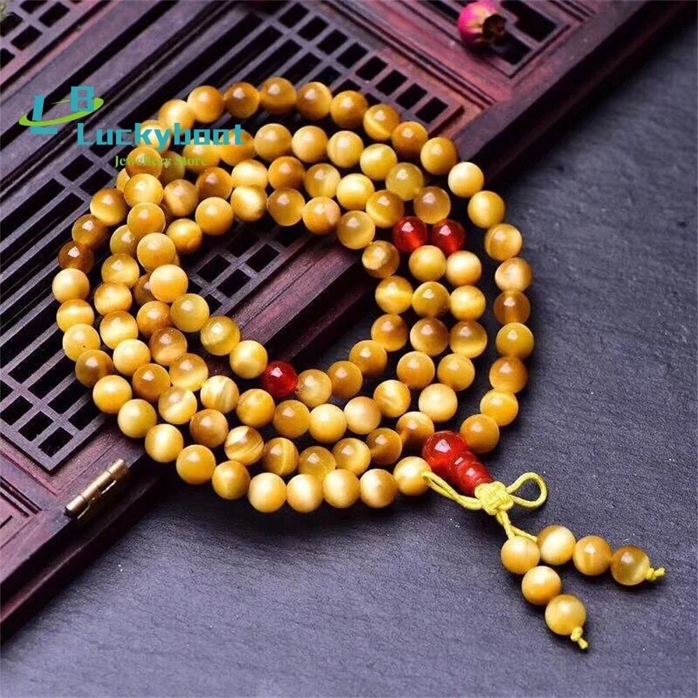 Natural Cat's Eye Golden Tiger Eye Stone Multi-Circle Bracelet Shining DIY Handmade Jewelry