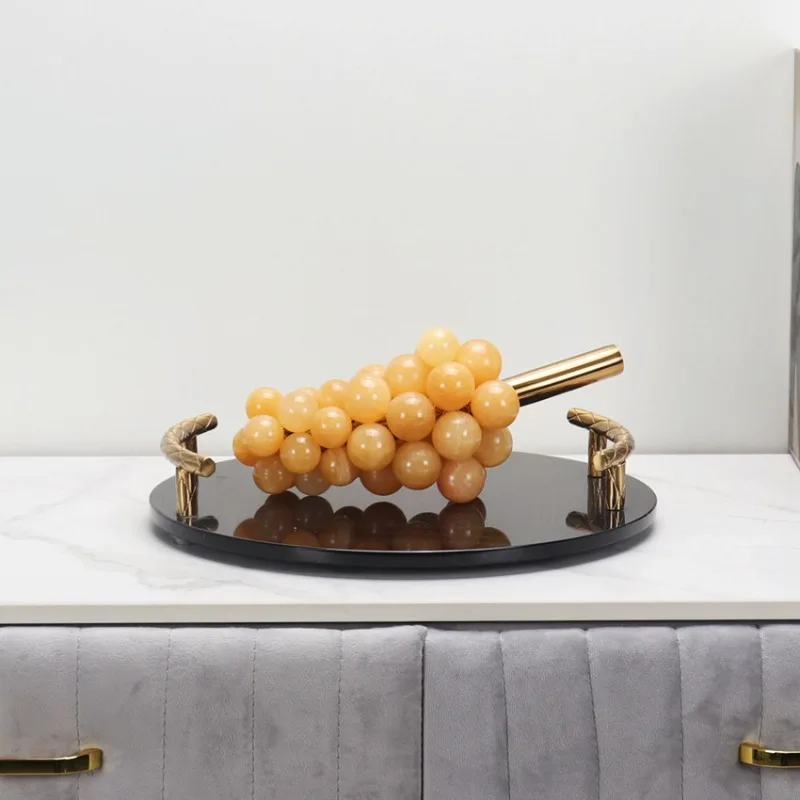 Adorno de uva de imitación de mármol de lujo, luz europea, modelo para habitación, hotel, sala de estar, mesa de centro, decoración suave