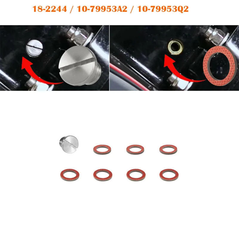 

ESUYA 18-2244 Drain Plug Screw & Gasket Kit For Mercruiser #1/MR/R/Alpha/Alpha I Upper & Lower Units, OEM 10-79953A2 10-79953Q2