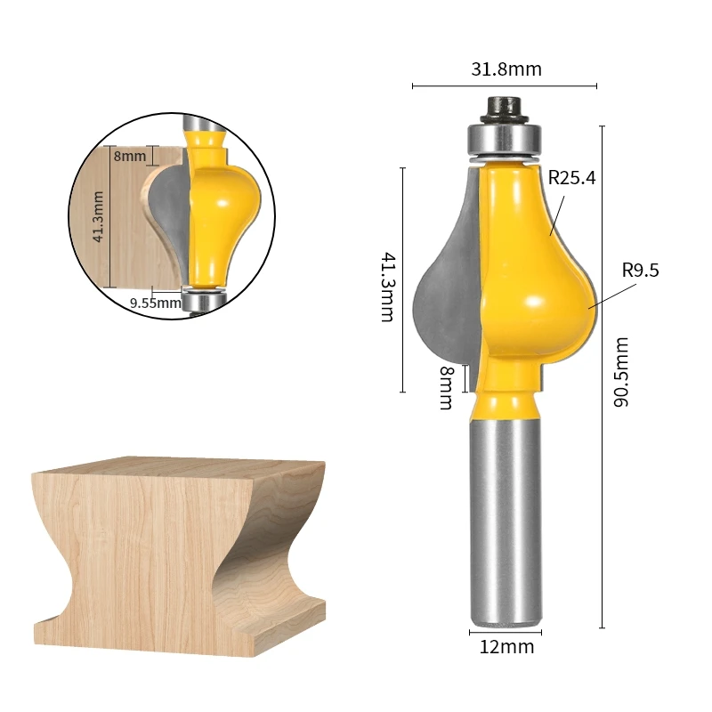 YUSUN 1PC Handrail Bit Router Bit Woodworking Milling Cutter For Wood Bit Face Mill End Mill Wood Cutter