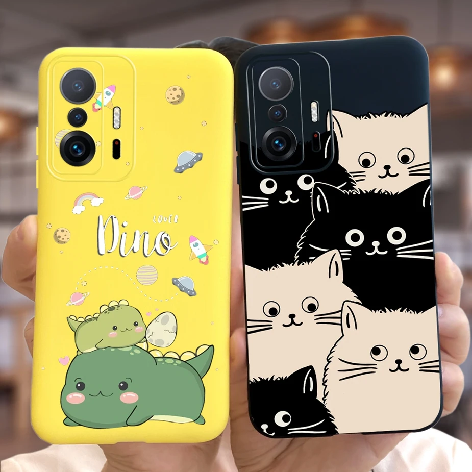 For Xiaomi 11T Pro Case Mi 11T Cute Dinosaur Cartoon Cover Soft Silicone Phone Case For Xiaomi Mi 11T 11TPro Fundas Coque Bumper