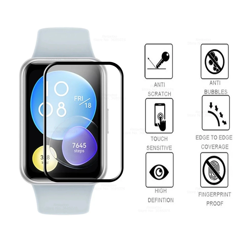 For Huawei watch Fit2 Screen Protector 3D PMMA Curved Edge HD Full Coverage Film