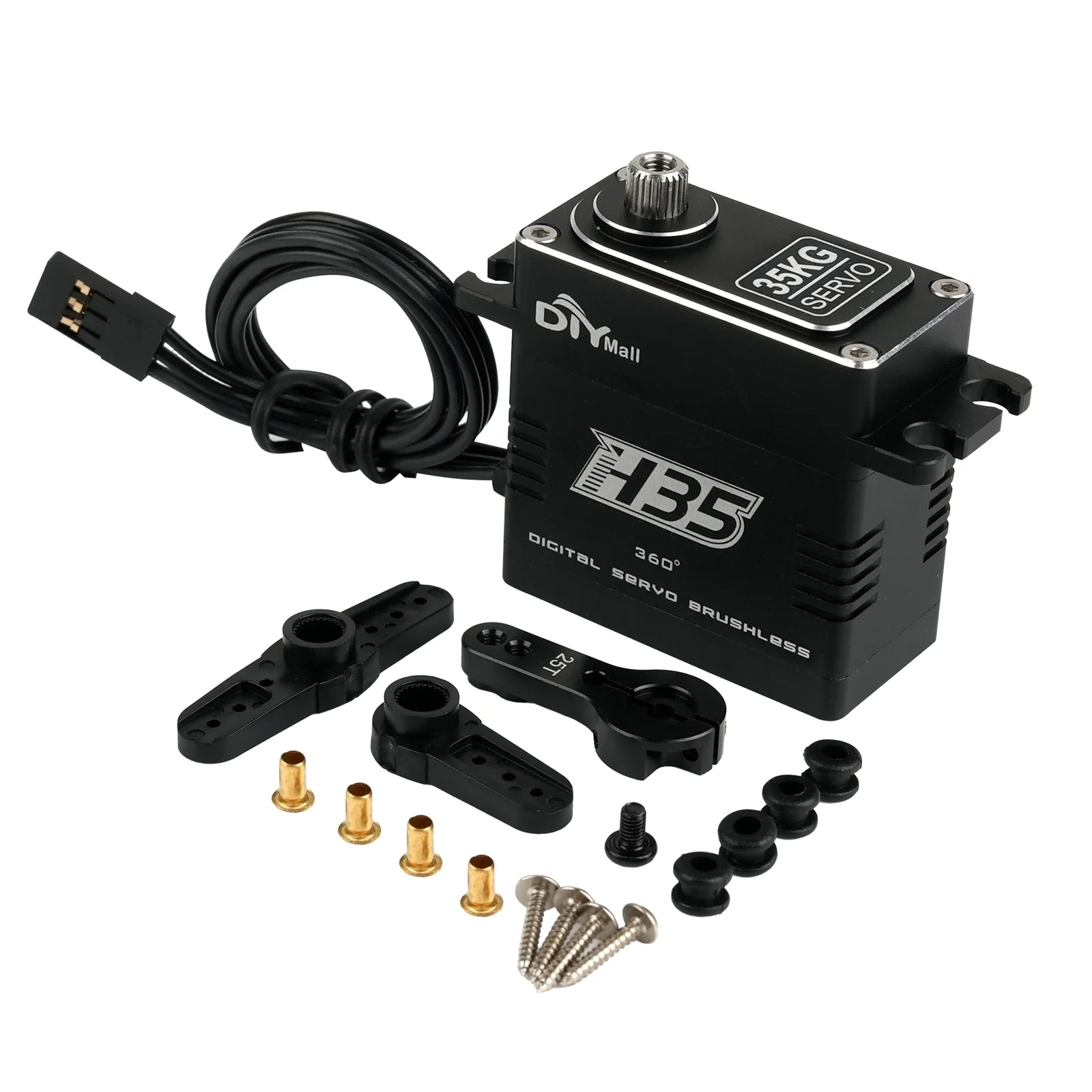 35kg High Torque Digital Servo 4.8V-8.4V Metal Gear Brushless Motor Waterproof for 1/10 1/8 RC Car Boat Airplane Crawlers