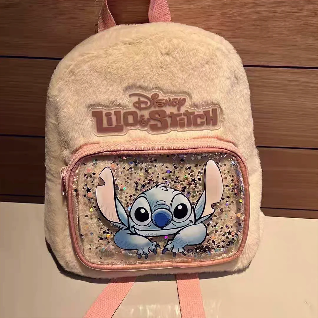 

New Disney Cartoon Stitch Quicksand Book Bag Cartoon Cute Student Large Capacity Book Bag Backpack Children's Birthday Gifts