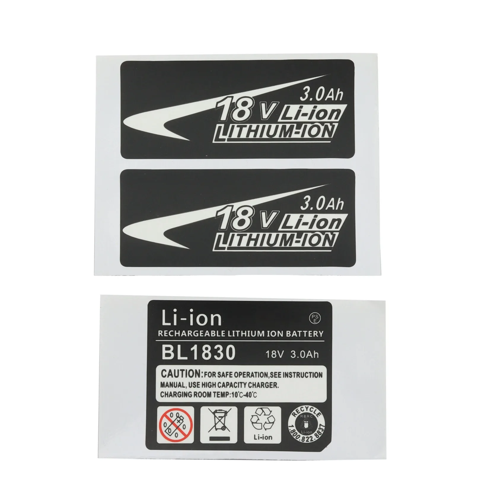 AS60-10 Sets Of BL1830 Label Lithium Battery 18V Sticker Label Suitable For 18V Battery Logo