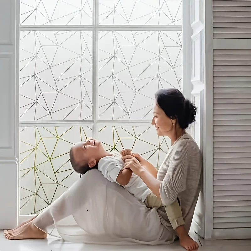 Frosted Privacy Window Film Static Cling Non Adhesive Removable Sun Block for Bathroom Glass Door Winter Holiday Decorative
