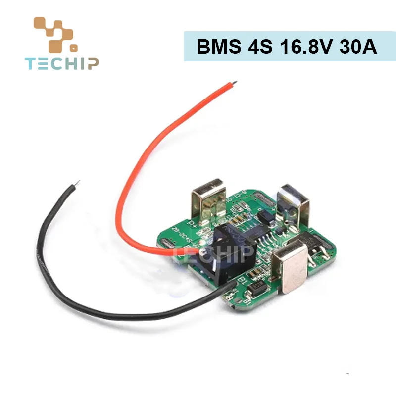 BMS 4S 16.8V 30A 18650 Li-ion Lithium Battery Protection Board PCB PCM Power Bank Charging Integrated Circuits with Wire