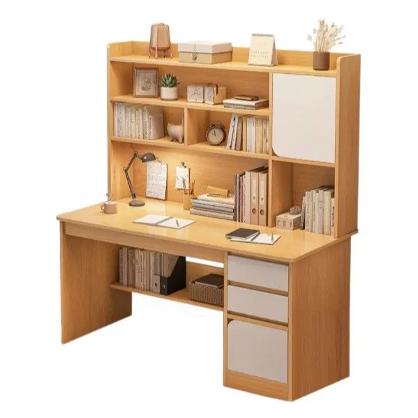 Desktop bookshelf integrated set, simple modern bedroom writing learning