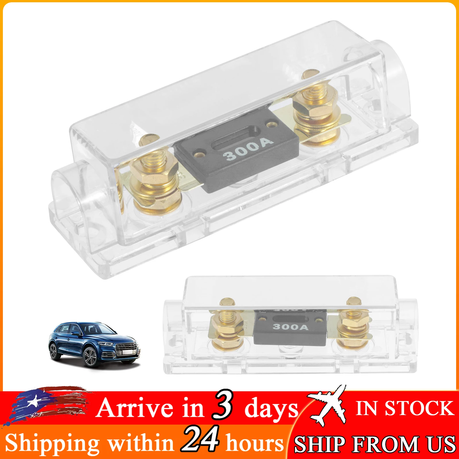 

12Pc 32V Car Blade Fuse Holder Transparent Case ANL Fuse Holder 1/0 /2/4AWG Auto Fuse Block for Car Audio Amplifier Solar System