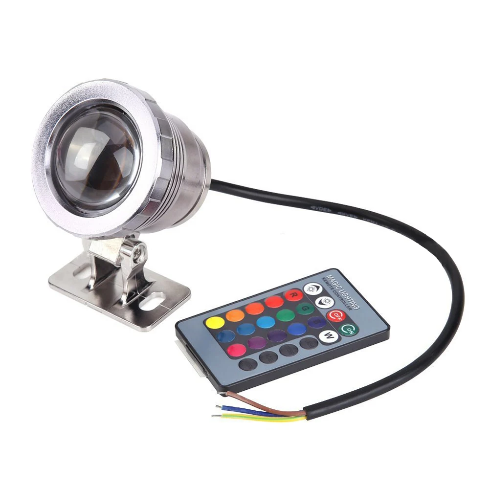 RGB LED Lâmpada Subaquática com Controle Remoto, Impermeável, Piscina, Lagoa, Aquário, Luz LED, IP65