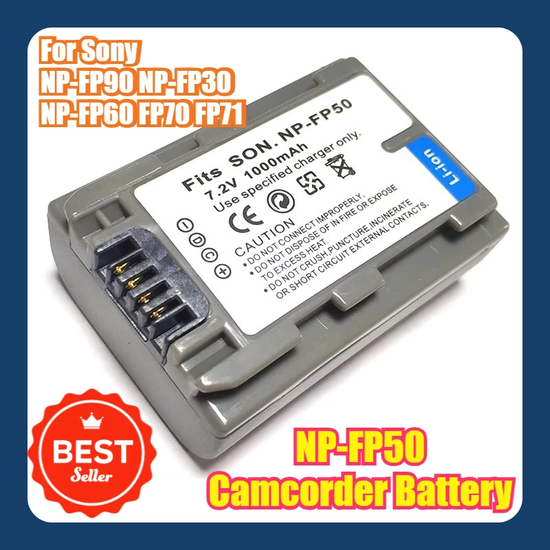 

NP-FP50 Camcorder Battery 7.2V 1000mAh for Sony NP-FP90 NP-FP30 NP-FP60 FP70 FP71
