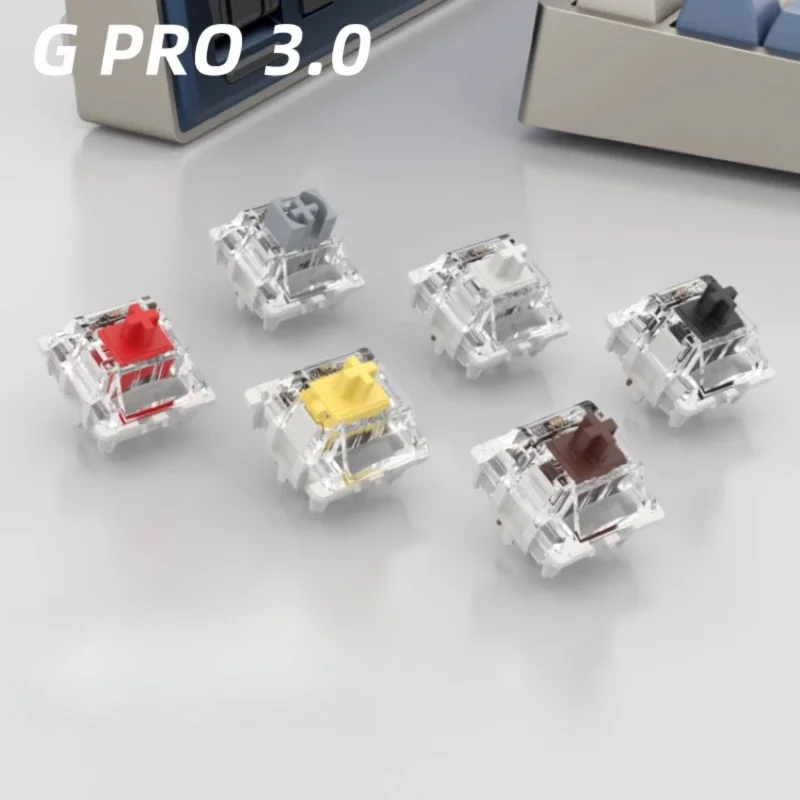 Gateron Pro 3.0 V3 Switch 3pin RGB Linear Tactile Red White Yellow Silver Brown Custom Switch for Mechanical Keyboard Pre Lubed